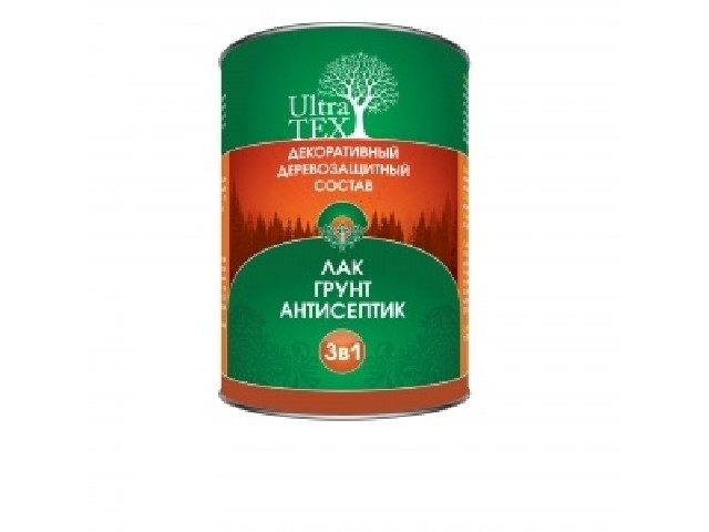 UltraTex Грунт Лак Антисептик 3в1 махагон 1 л